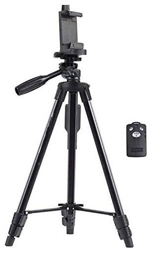 

TSV 3120 Foldable Camera Tripod with Mobile Clip Holder Bracket For Samsung vivo Oppo Motorola apple devices