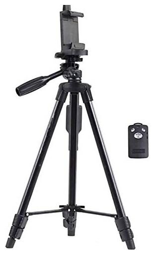 

TSV 3120 Foldable Camera Tripod with Mobile Clip Holder Bracket For Samsung vivo Oppo Motorola apple devices