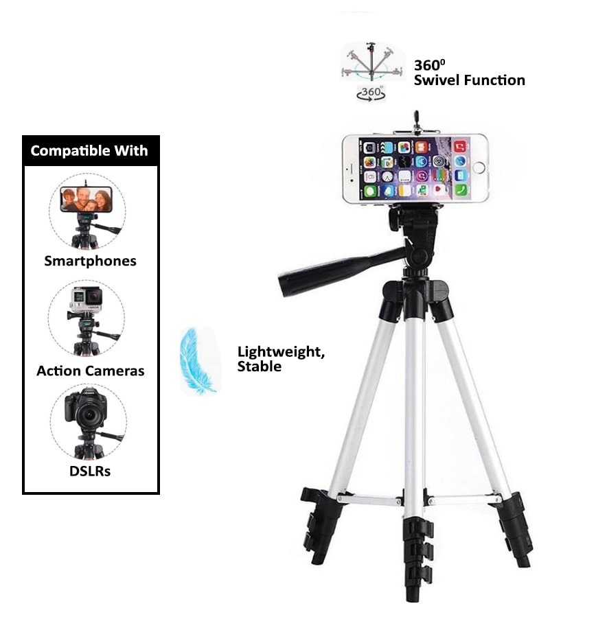 

TSV Fully Flexible Mount Cum 3110 Tripod with 3-Section Lever-Lock Legs for Most Video Cameras