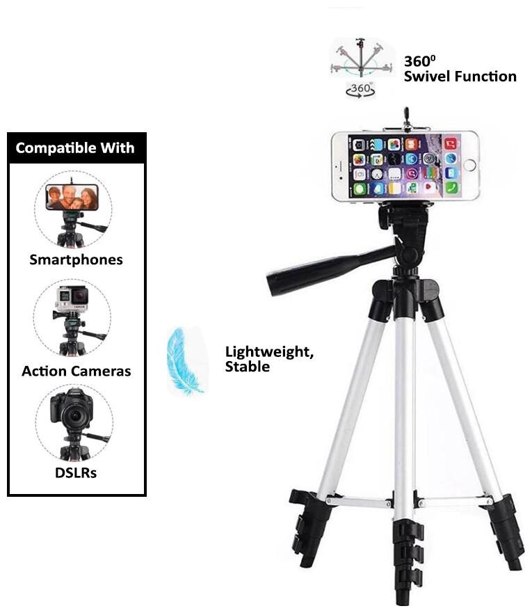 

TSV Fully Flexible Mount Cum 3110 Tripod with 3-Section Lever-Lock Legs for Most Video Cameras