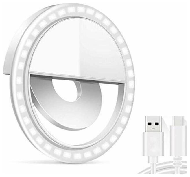 

TSV Portable LED Selfie Ring Light for Smartphones Tablets and iPhone (White)