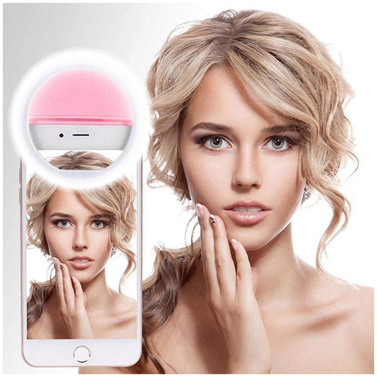 

TSV Soft Pink Color Selfie Ring Light with 3 Modes and 36 LED for MobilePhone Laptop Camera Photography Video Photo Shoot Flash