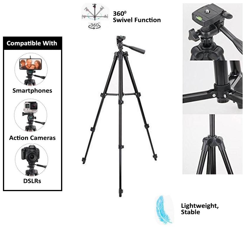

TSV Tripod-3120 Portable Adjustable Aluminum Lightweight Camera Stand For Samsung Galaxy s9