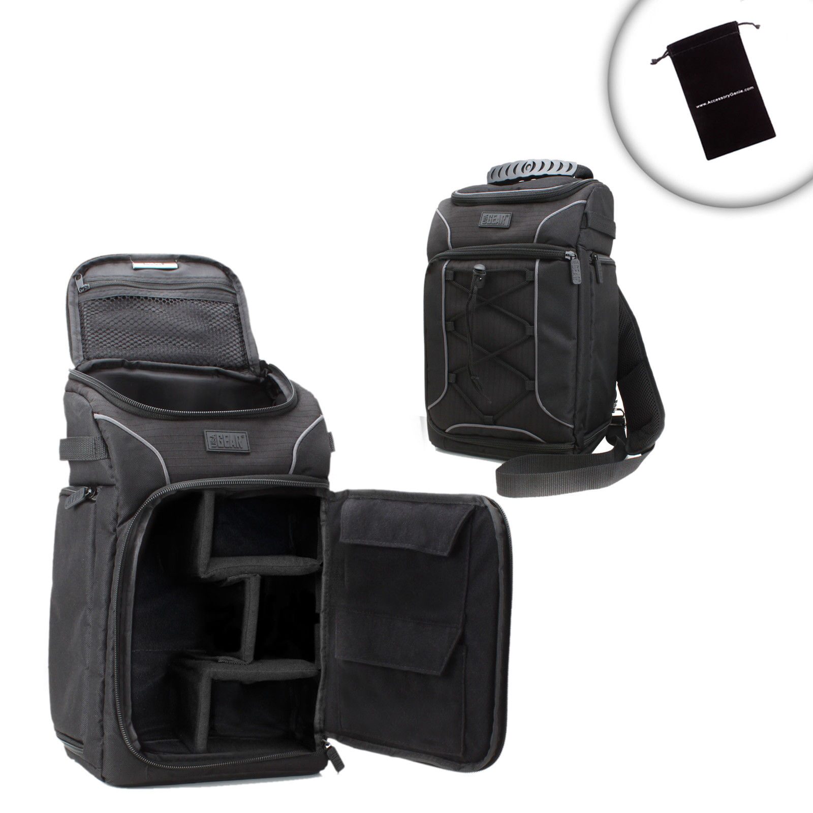 

USA Gear Custom Interior DSLR Camera Shoulder Sling Backpack with Rain Cover