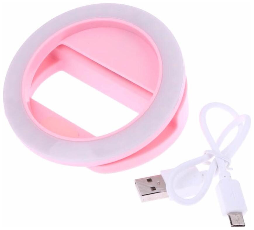 

VARIPOT Rechargeable Led Selfie Light 3 Adjustable Brightness Fill Light Compatible for Mostly Smart Phones Tablets Video Cameras Selfie Ring Flash (Pink)