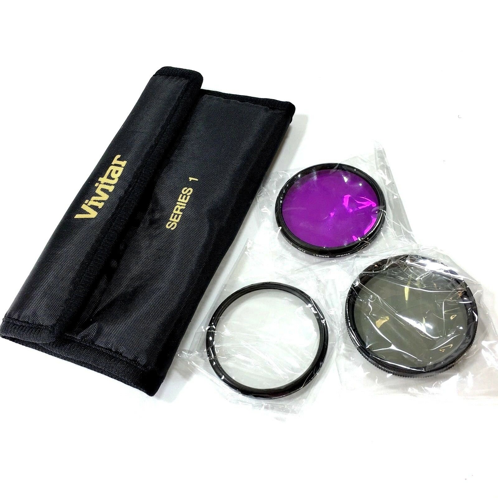 

Vivitar 52mm Lens Filter Kit UV CPL FLD Series 1 Optics Black Soft Fold Case New