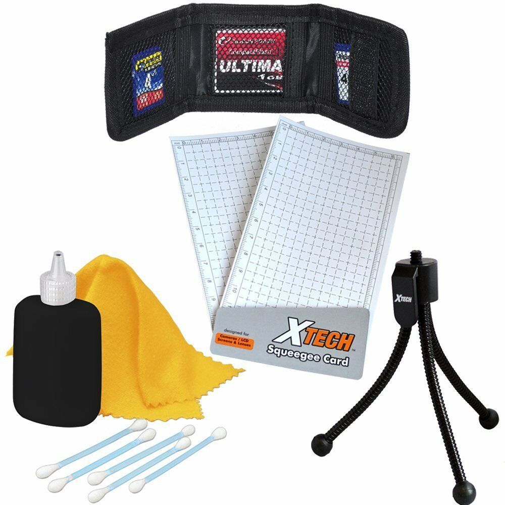 

XTech 7 Piece Digital Camera Starter Accessory Set Tripod Protectors Cloth Fluid