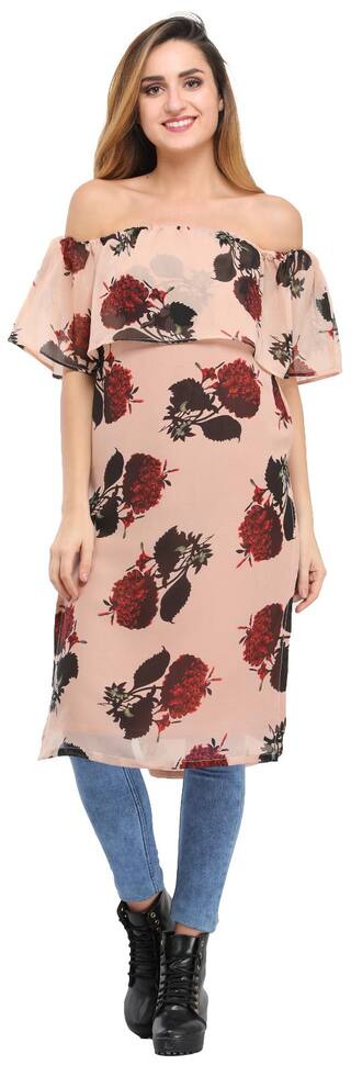 Desi Knots Women's Designer Off Shoulder Floral Print kurti