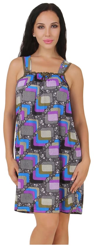 Fasense Black Cotton Nighty