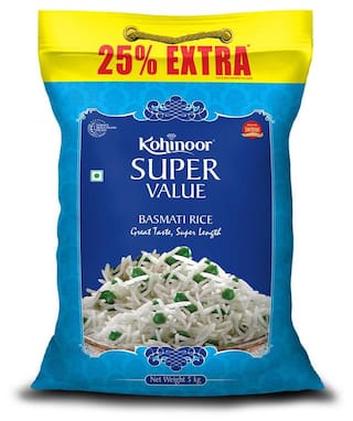 Buy Kohinoor Super Value Basmati Rice 5 kg + 25% Extra ...