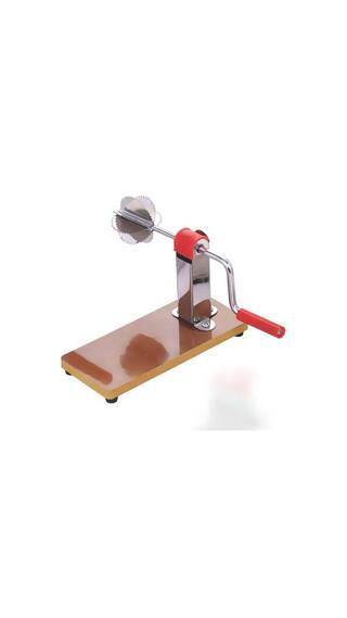 Bluzon Style Coconut Scraper Wooden, Stainless Steel