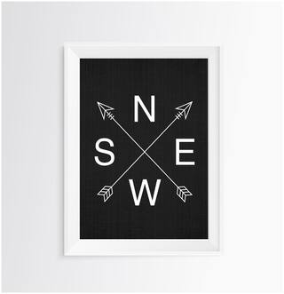 Buy Boys Room Wall Art Black And White Decor Poster Prints For Toddler Kids Framed Art Nesw Nautical Compass Arrow Modern Online At Low Prices In India Paytmmall Com