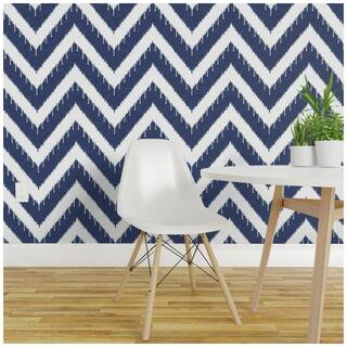 Buy Removable Water Activated Wallpaper Navy Blue Herringbone