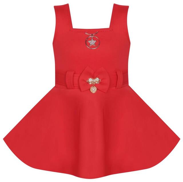Benkils Cute Fashion Baby Girl's Soft Skuba Party Wear Red Frock Dress For