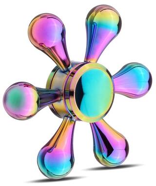 Sheeshaa Rainbow Metal Fidget Spinner Hand Spinner Toy For Decompression Anxiety Office Stress Relief