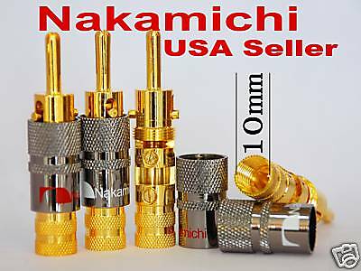 

10 High End NAKAMICHI Amp Lock In Banana Plugs 10mm Audio Connector N0575 USA