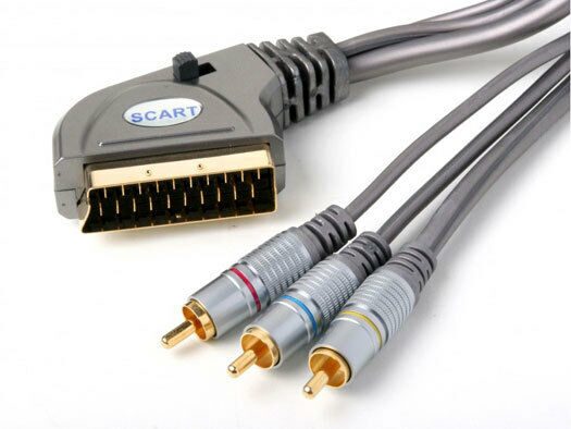 

12ft 4m Tripple Shielded RCA SCART TO AUDIO VIDEO Cable with IN OUT Switch