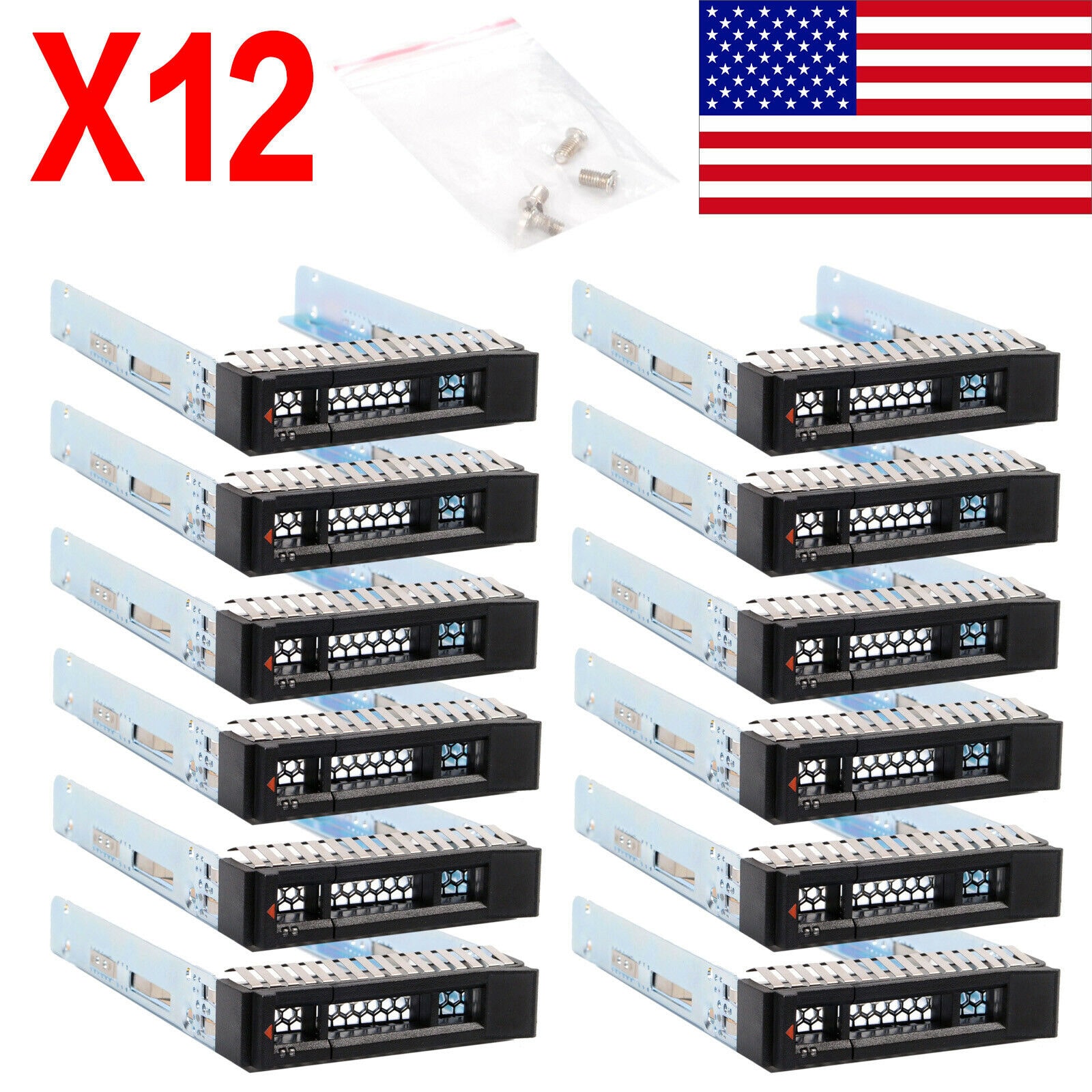 

12PCS IBM X3850 X6 M6 00E7600 L38552 2 5 SAS SATA HDD Disk Drive Tray Caddy