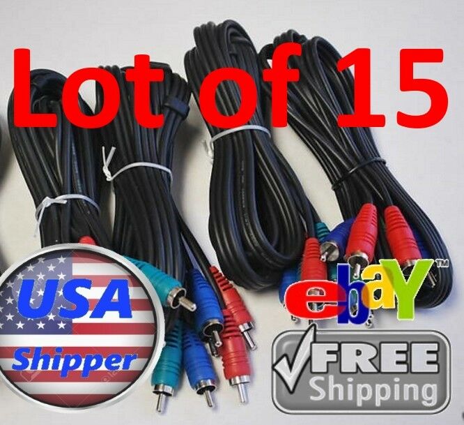 

15X RCA Component Video Cable 6 ft RGB DVD HDTV GREEN BLUE RED RCA CONNECTORS