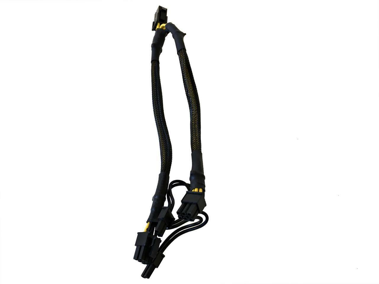 

16AWG PCIE 6-Pin Y Splitter to Dual PCIE 8-Pin (6 2) Cable Adapter Black 10-Inch