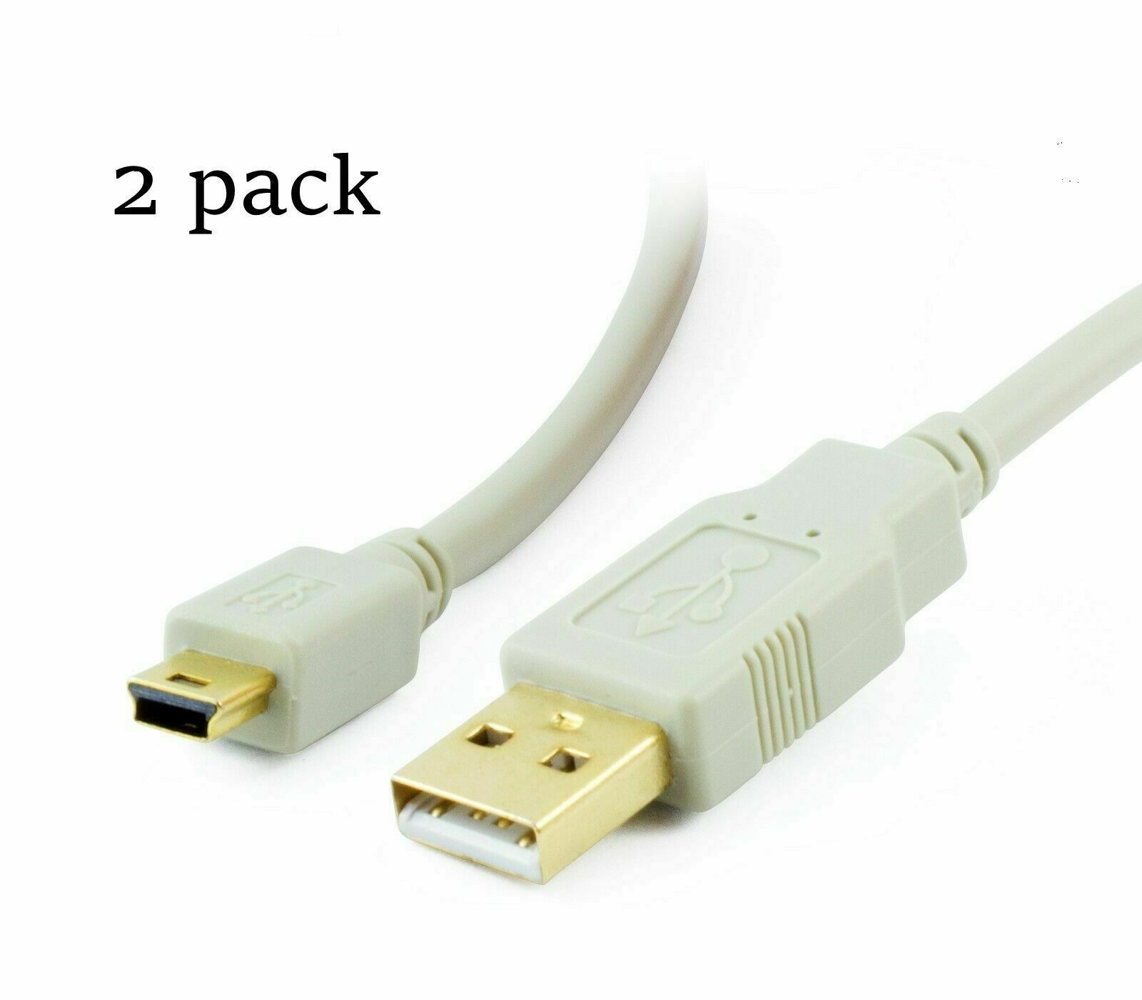 

2 Pcs USB 1FT White USB 2 0 Cable Type A to Mini B Male to Male 5-PIN for Camera