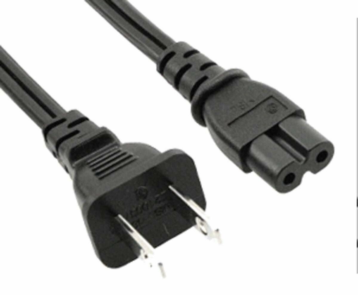 

2-prong AC Power Supply Cord Cable Adapter (6ft)