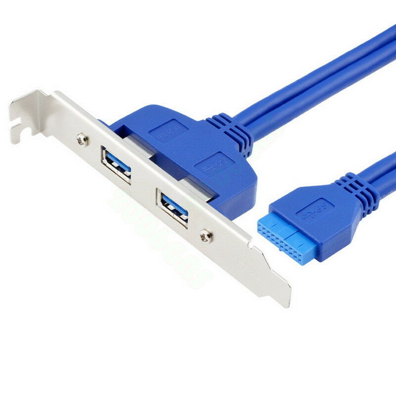 

20-Pin Motherboard Header Female to 2x USB 3 0 Female Panel Mount Cable