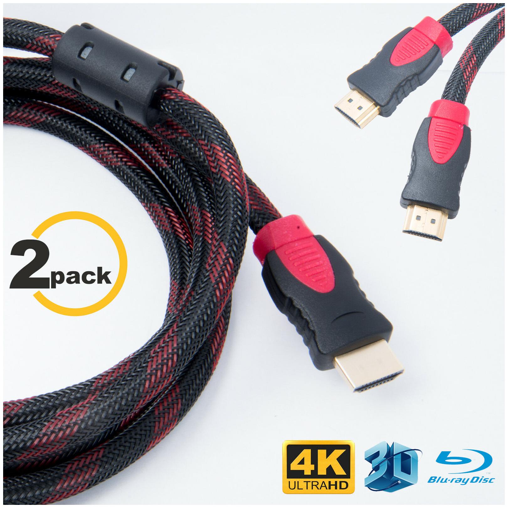

2X Braided 1 5m HDMI Cable High Speed Ethernet TV DVD PS3 HDTV Xbox 1080p