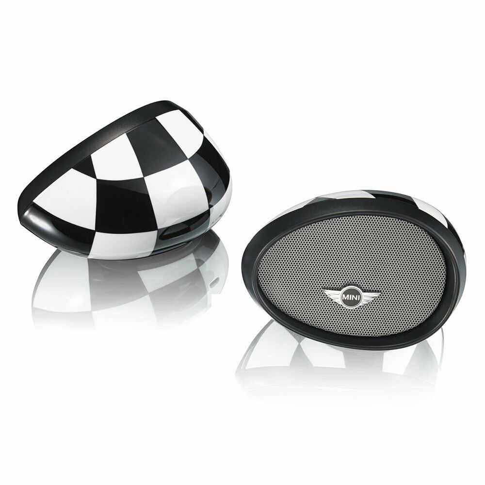 

2x Mini Cooper Checkered Flag Portable Bluetooth Stereo Speaker Speakerphone