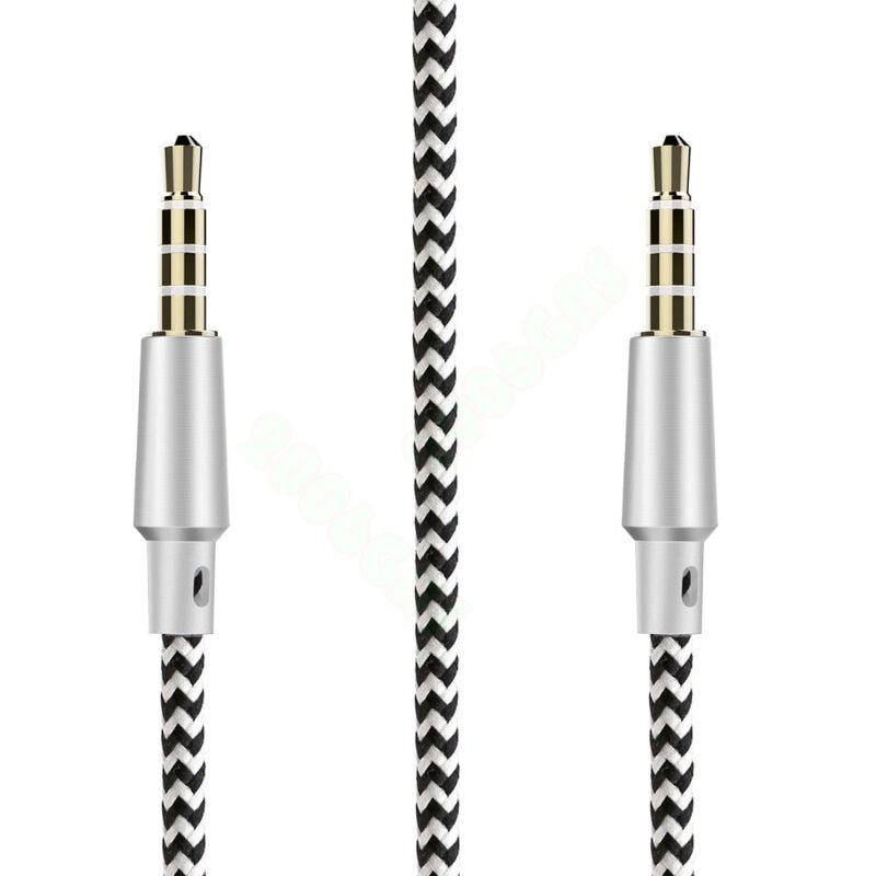

3 5mm 4 Pole Aux Cable 4 position Stereo Mic Audio MM Wire Gold Plated 5 Ft Foot