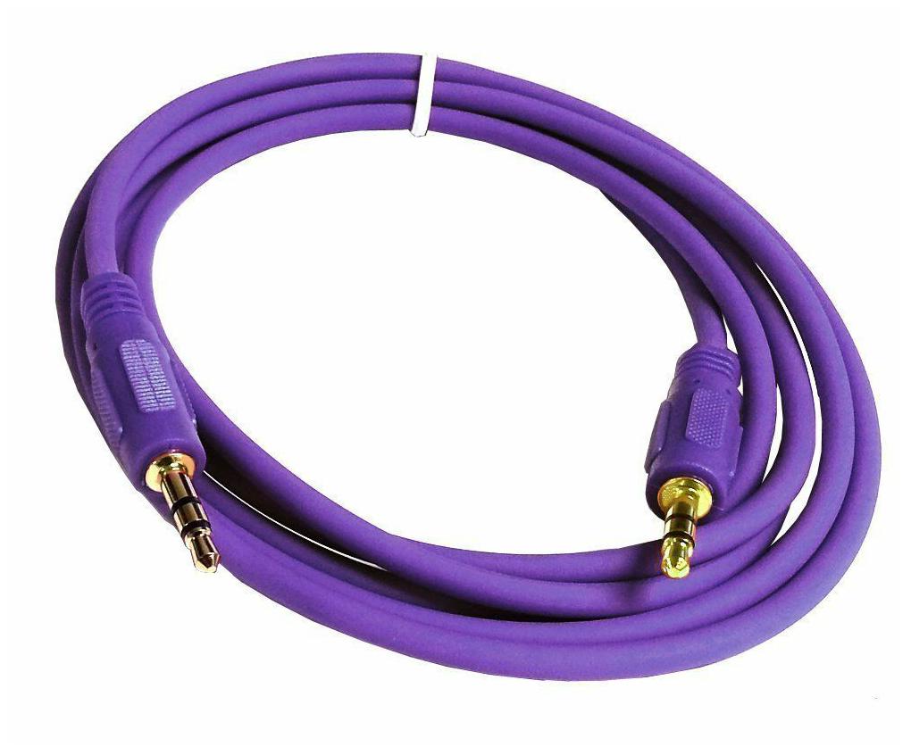 

3 5mm Plug Male to Male Stereo Auxiliary Aux Cord Cable (10ft) - Purple