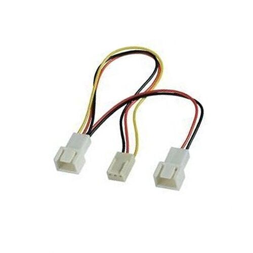 

3-pin Female to Dual 3-pin Male PC Fan Power Splitter Y Adapter Cable Cord