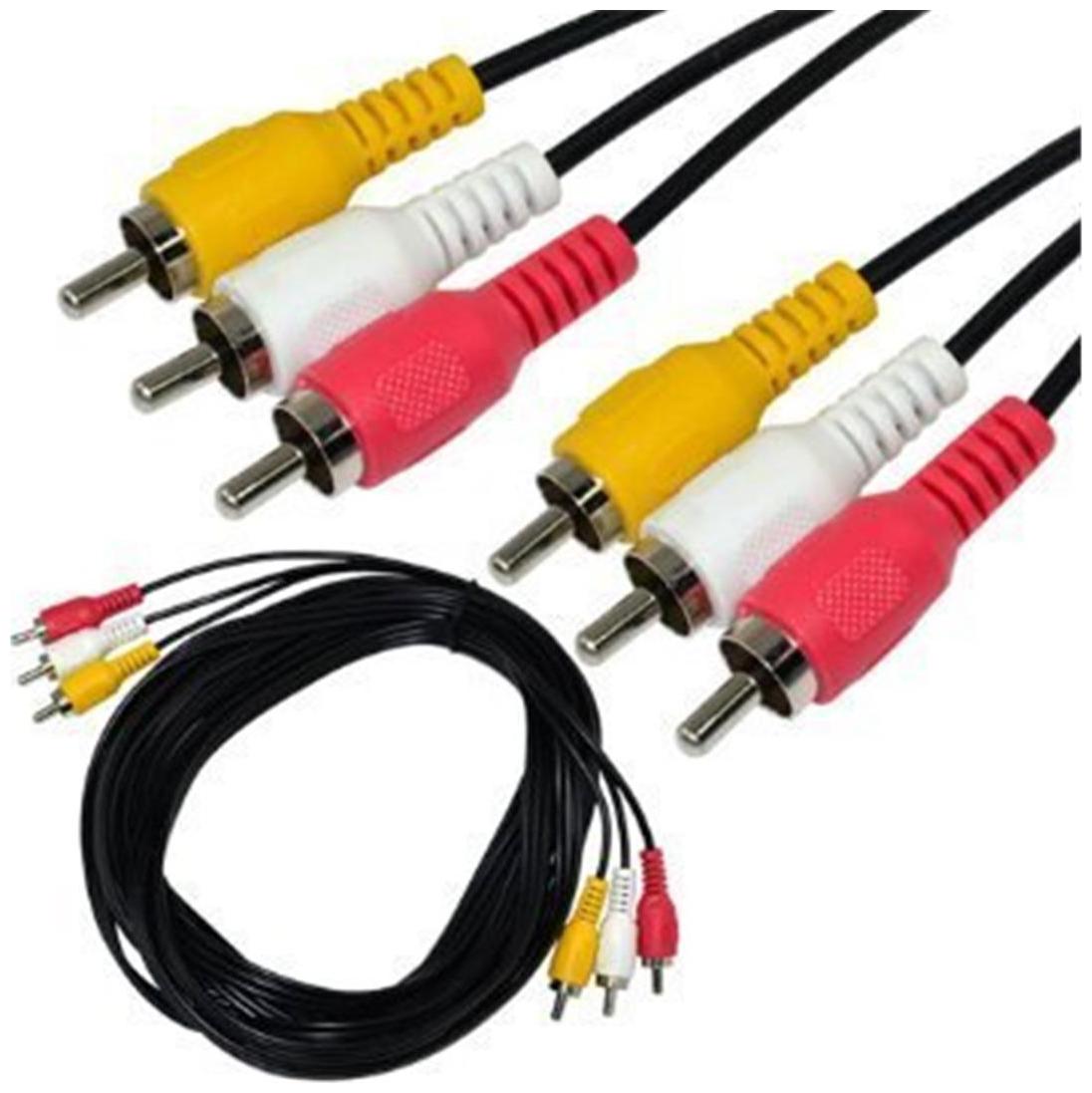 

3 Rca Male To Male Audio Video AV Composit Cable 3 m -FM