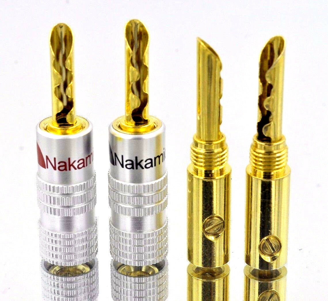 

30 Nakamichi Speaker BFA banana plug Jack Adapter Audio connector 24K USA N0534E