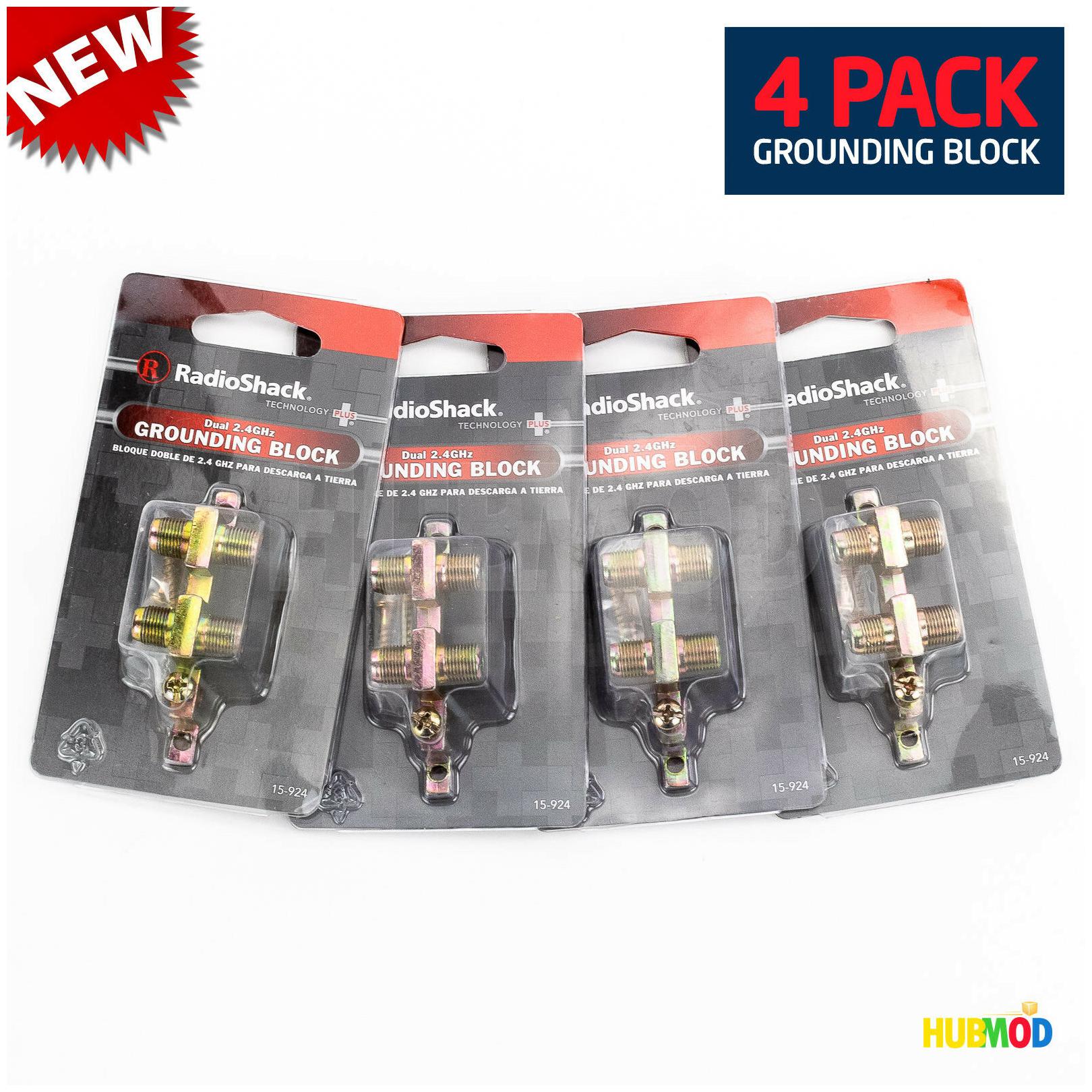 

4X Dual Outdoor Antenna Satellite Static Grounding Block For RG6 RG59 Coax Cable