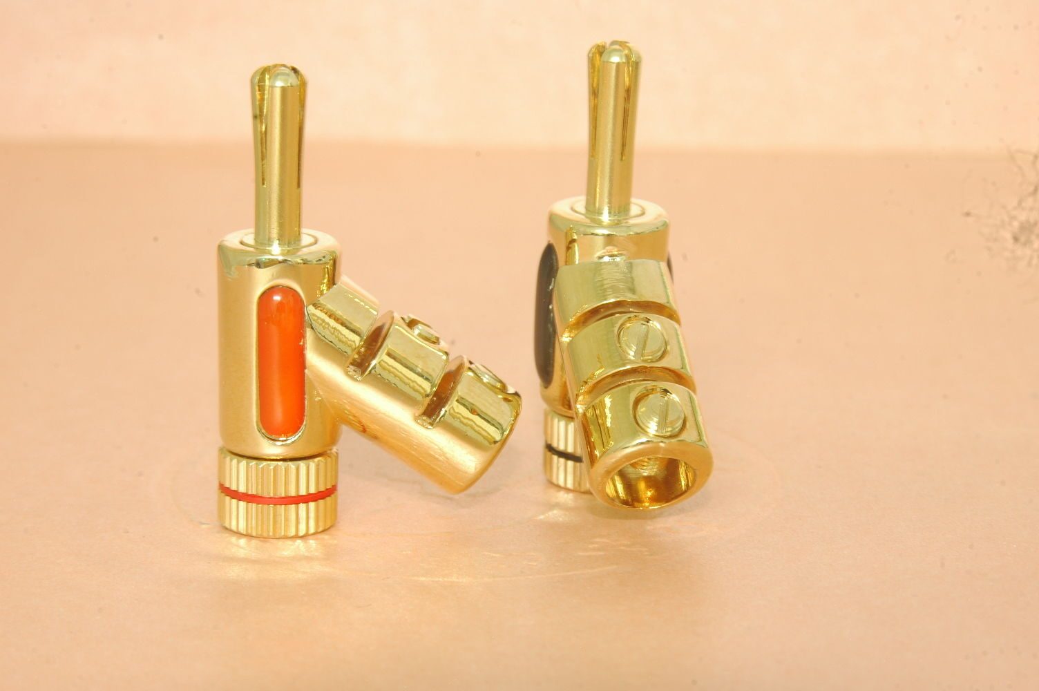 

5 Pairs 45 Speaker Banana Plug Jack High End Audio Adapter 24K Gold N0846 USA