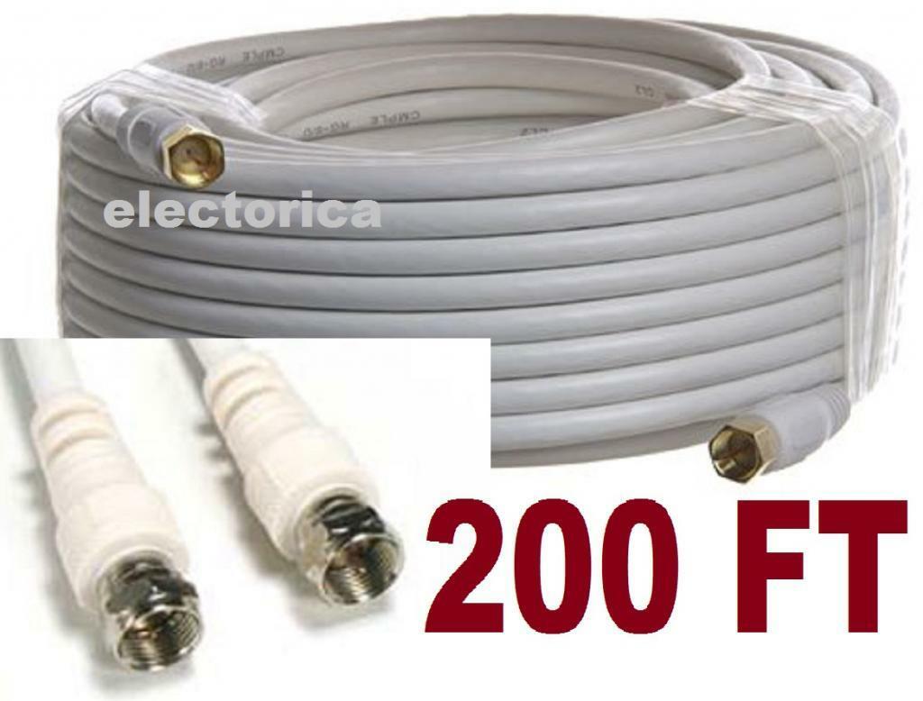 

50 100 200 FT RG-6 SATELLITE COAXIAL CABLE HD ANTENNA RG6 DISH WIRE COAX TV OTA