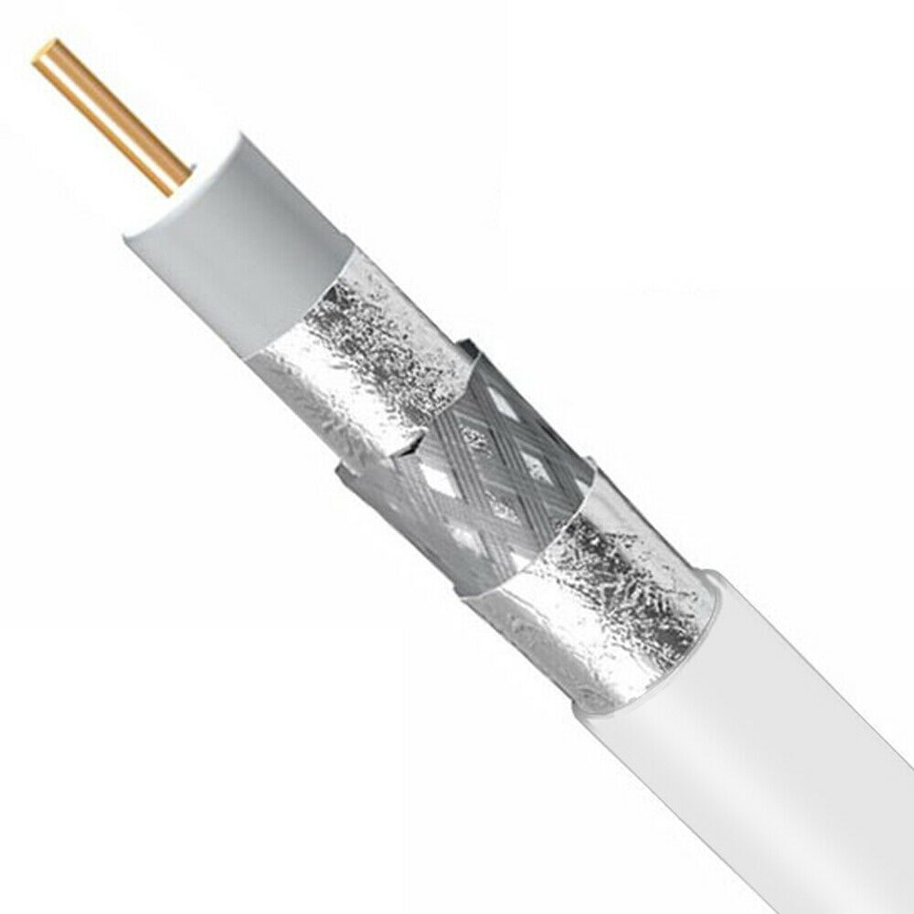 

500ft WHITE TRISHIELD COMMERCIAL RG6 COAXIAL CABLE CMP RATED CATVP 18AWG 75 OHM