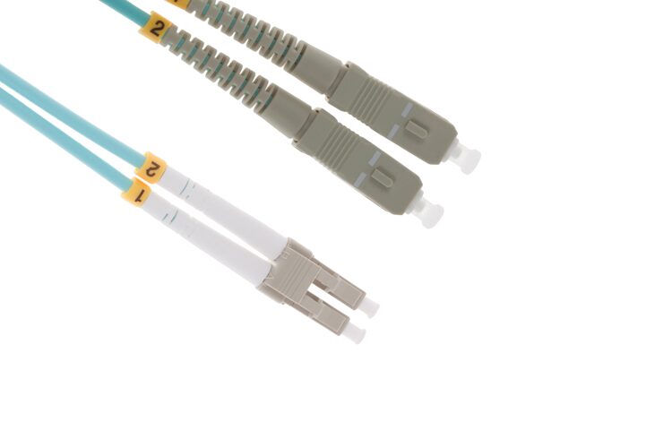 

50M LC-SC OM3 10 Gig 50 125 Multimode Duplex Fiber Patch Cable Lifetime Wty
