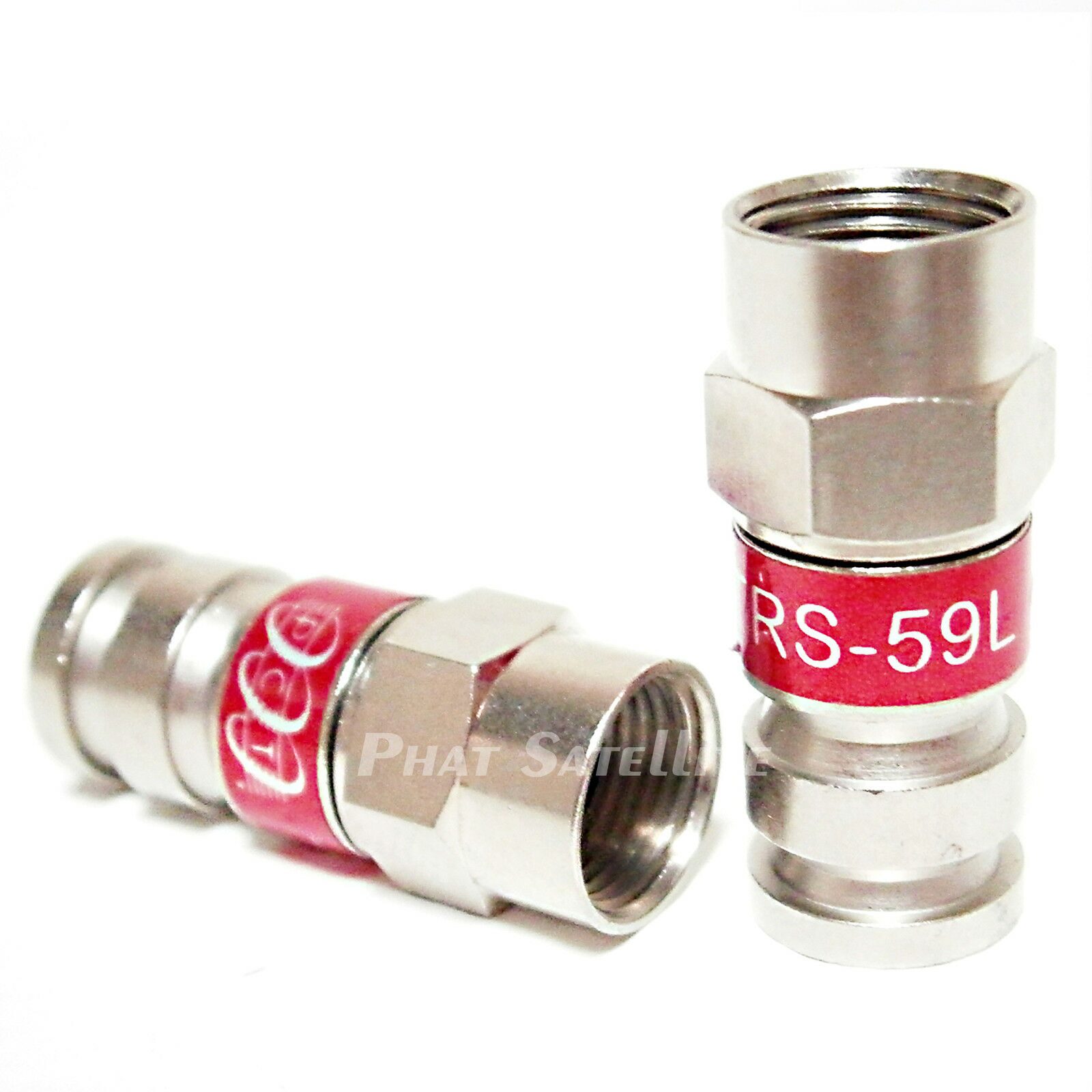 

5pc COAXIAL CONNECTOR PCT TRS59L VIDEO SIGNAL COAX CABLE METAL COMPRESSION TIPS