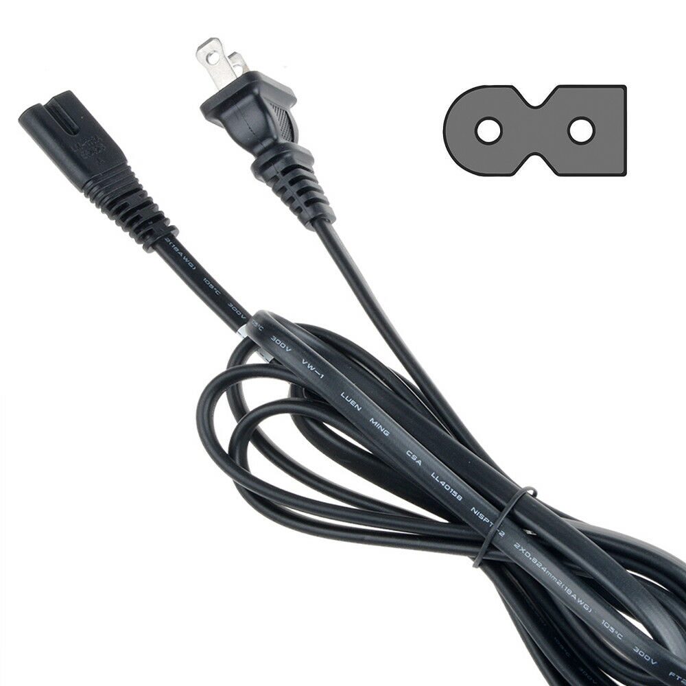 

6ft 2-Prong AC Power Cable for JVC XL-FZ1588K XL-FZ2588K XL-FZ700BK KL-MC2000