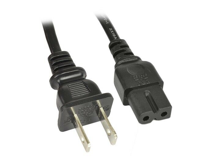 

6ft 2-Prong Dual Insulated Polarized AC Power Cable Cord 18 AWG UL Listed (Lot)