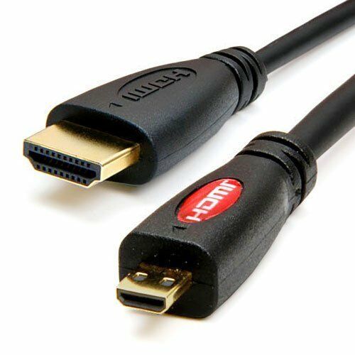 

6ft Micro HDMI Type D to HDMI A Adapter Cable 1080P 3D Ethernet Gold Plated NEW