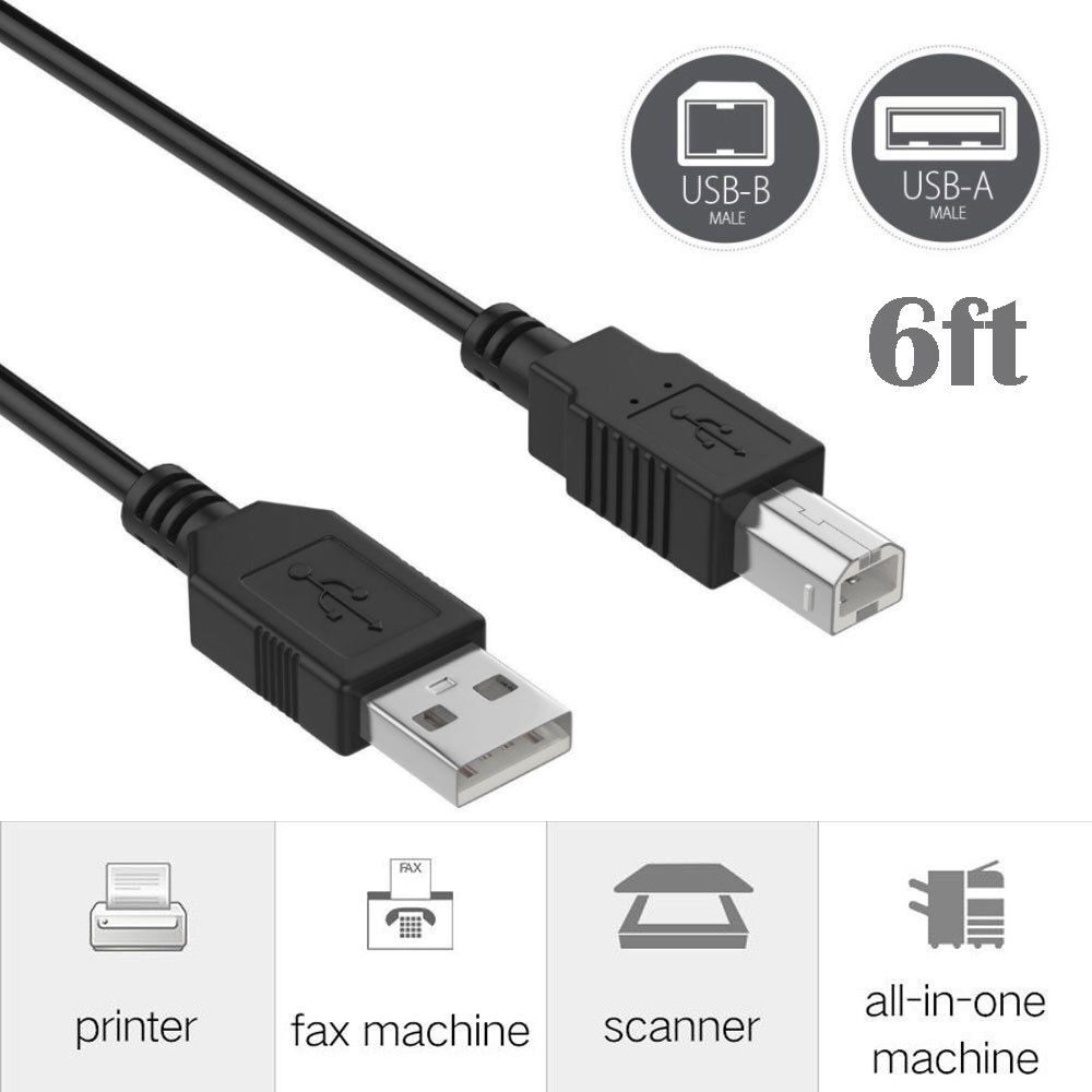 

6ft USB Cable for Zebra LP2824 LP2844 TLP2844 TLP2824 TLP3844 TLP3842 Printer