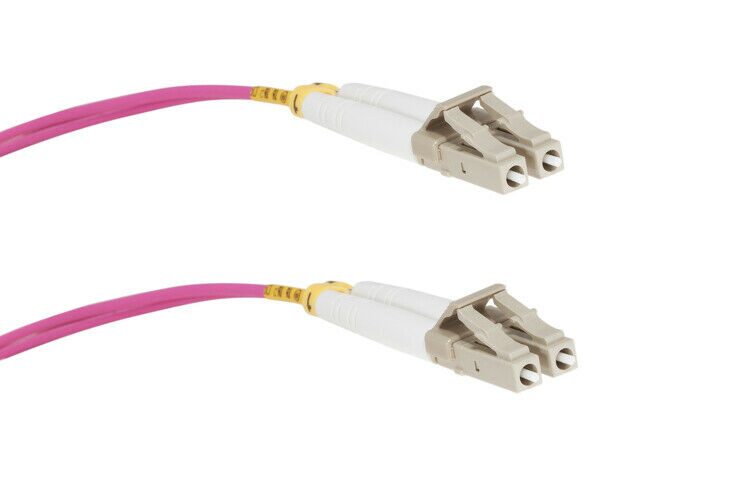 

7M LC-LC OM4 40G 50 125 Multimode Duplex Fiber Patch Cable Violet Lifetime Wty