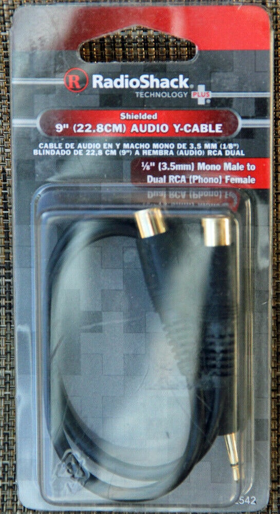 

9-Inch Premium Shielded 1 8 to RCA Female Y-Cable