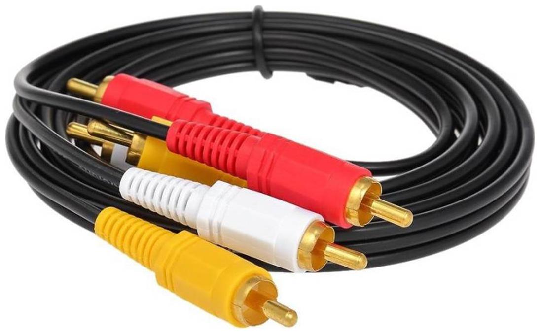 

Afrodive Premium Quality 3Rca Male To 3Rca Male Audio Video Cable (Black)