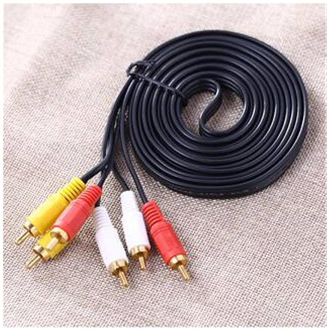 

Afrodive Premium Quality 3Rca Male To 3Rca Male Audio Video Cable (Black)