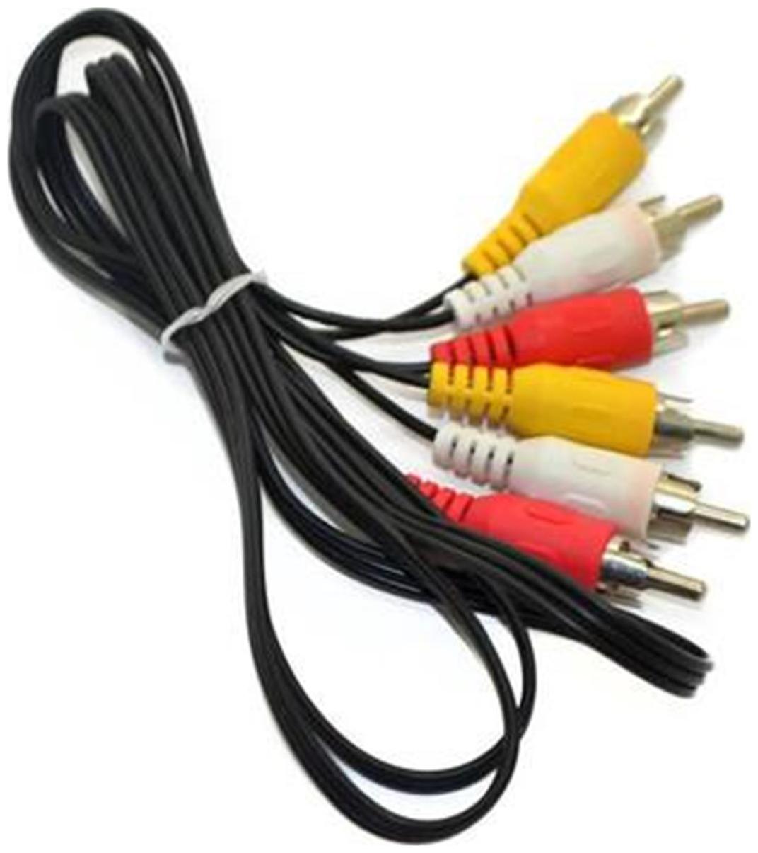 

Afrodive Premium Quality 3Rca Male To 3Rca Male Audio Video Cable (Black)