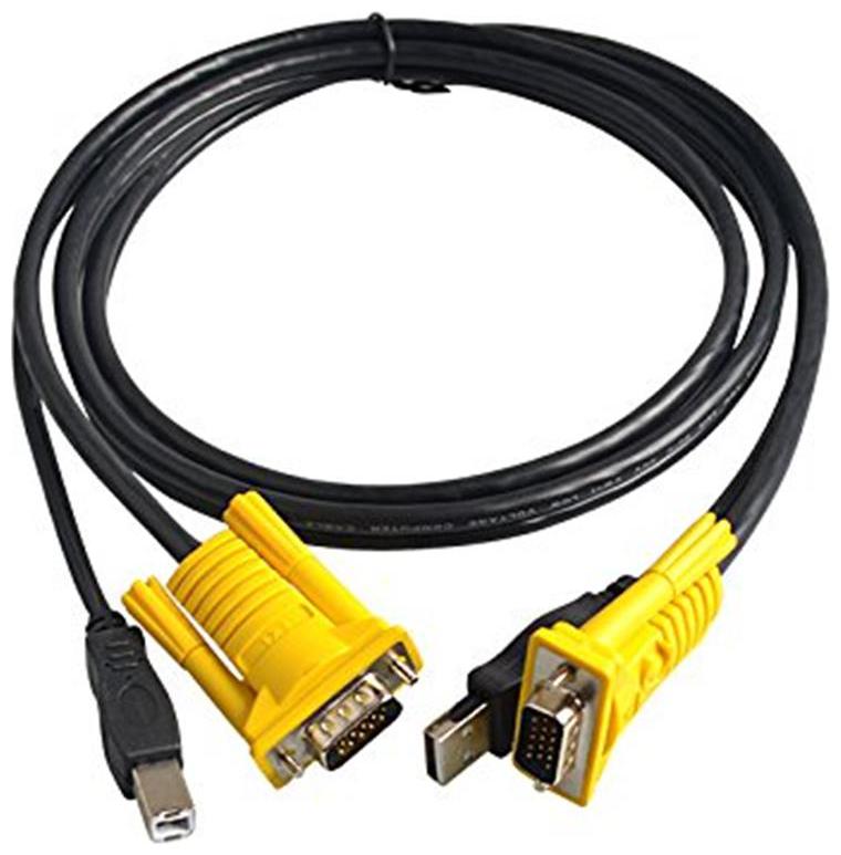 

ANDTRONICS USB KVM Switch Cable 1 5M - 15 Pin VGA Male to Male USB A to B Cable Cord - 1 Cable